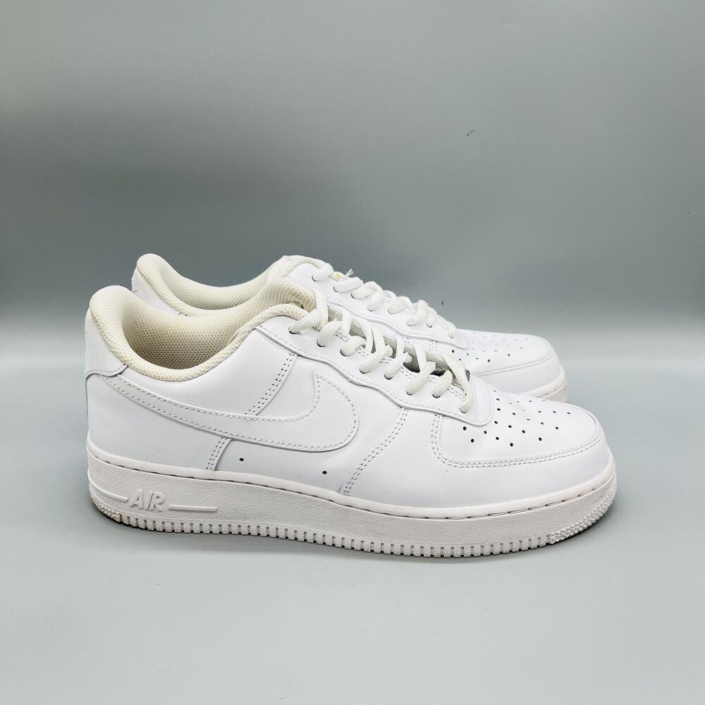 Nike Shoes Mens 10 White Leather Air Force 1 07 Low Classic Basketball‎ Sneakers